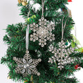 Silver Rhinestone Snowflake Metal Christmas Tree Ornaments view 1