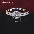 Round Halo Clear Stone Split Shank Ring Sizes 6-10 view 5