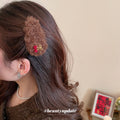 Brown Curly Flock Cherry BB Hair Clips One Two Styles view 4