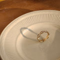 Gold Tone Clear Rectangle Stone And Chain Link Ring For Women view 4