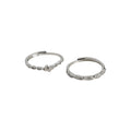 Silver Tone Slim Adjustable Rings In Twist Pave And Floral Styles view 5
