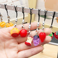 Tangerine and Strawberry Fruit Phone Strap Charms, 2 Styles view 1