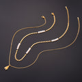 Layered Gold Heart Pendant Necklace With Imitation Pearls view 2