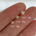 Tiny Floral Cluster Stud Earrings In Three Graduated Sizes view 5