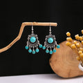 Thirty-Eight Silver Tone Turquoise Look Ethnic Earrings view 8