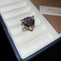 Silver Grey Triangle Open Ring Large Crystal Geometric Styles view 6