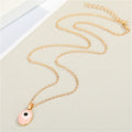 Gold Tone Round Candy Resin Evil Eye Pendant Necklaces in Six Colors view 5