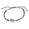 Black Braided Cord Tree Of Life Adjustable Bracelet view 5