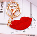 Crystal Lip Keychains in Red Pink and Assorted Colors with Gold Tone Rings view 6