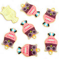 Colorful Patterned Owl Enamel Metal Charms, 16 Designs view 12