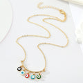 Gold Tone Multicolor Evil Eye Fringe Pendant Necklace view 2