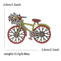 Antique Silver Rhinestone Bicycle Brooch Red Blue Styles view 6
