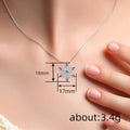 Blue Clear Stone Snowflake Pendant Necklace White Metal view 4
