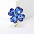 Crystal Four Leaf Clover Rhinestone Brooch Six Color Pin view 11