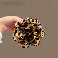 Leopard Print Fabric Flower Petal Large Shark Hair Claw Clip view 6