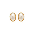 Multi Strand Pearl Choker Oval Pearl Gold Stud Earrings view 5