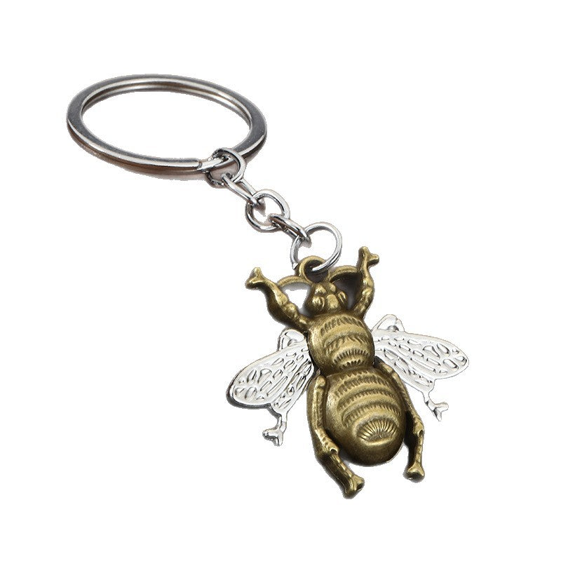 Minimalist Bee Zinc Alloy Keychain Pendant Gift Accessory