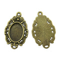 Scrollwork Oval Cabochon Pendant Trays in Two Finishes view 2