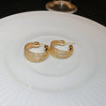 Wide Crystal Hoop Earrings in Gold and Silver Tone view 6