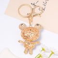 Rhinestone Big Eye Bear Keychain Gold Clasp Four Outfits view 4