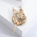 Crystal Ballerina Dancer Brooch Silver Or Gold Tone view 3