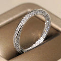 Three-Sided Clear Stone Eternity Band In Silver Tone view 2