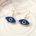 Gold Tone Colorful Resin Realistic Eyeball Hook Earrings view 7