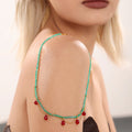 Natural Stone Bead Necklaces with Crystal Opal Drop Charms view 3