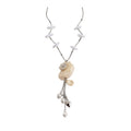 Silver Shell Spiral Pearl Necklace Shell Rose Ring view 5