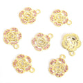 Crystal Camellia Flower Charms in Four Colors and Two Metal Tones view 8