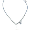 Silver Butterfly Beaded Necklace With A Cool Silver-Tone Finish view 5