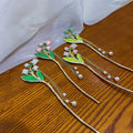 Lily of the Valley Floral Finished Hair Sticks in Three Styles view 3