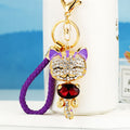 Jeweled Lucky Cat Keychains with Braided and Bare Wrist Loop Options view 11