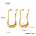 Gold Long Goose Neck Open Earrings Smooth Copper Hoop Style view 6