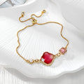 Gold Tone Ornate Pressed Flower Pearl Slider Bracelets in Five Designs view 7
