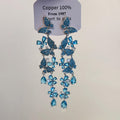 Crystal Butterfly Long Fringe Earrings in Blue and Clear Styles view 6