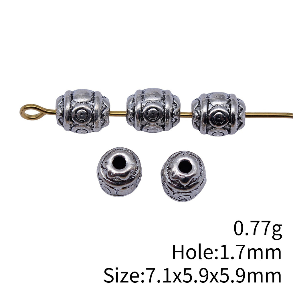 7.1x5.9x5.9mm 0.77g Multicolor Zinc Alloy Plain Small Hole Spacer Beads for Garment and Jewelry Making