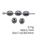 Grooved Barrel Metal Spacer Beads for Jewelry Making view 3