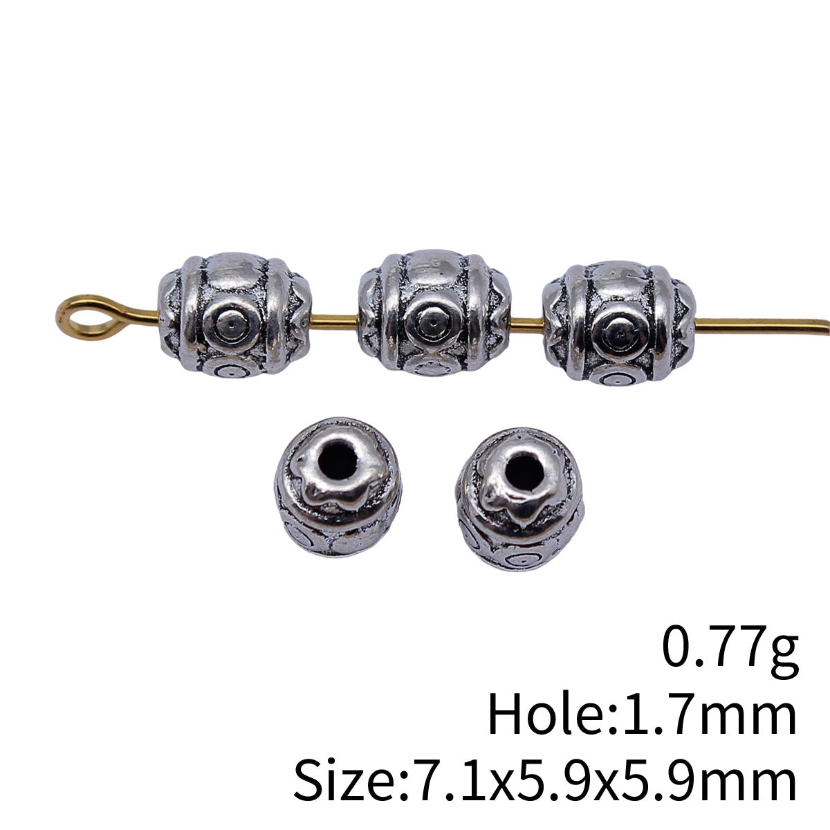 7.1x5.9x5.9mm 0.77g Multicolor Zinc Alloy Plain Small Hole Spacer Beads for Garment and Jewelry Making