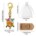 Printed Turtle Keychain Gold Lobster Clasp Sixteen Designs view 2