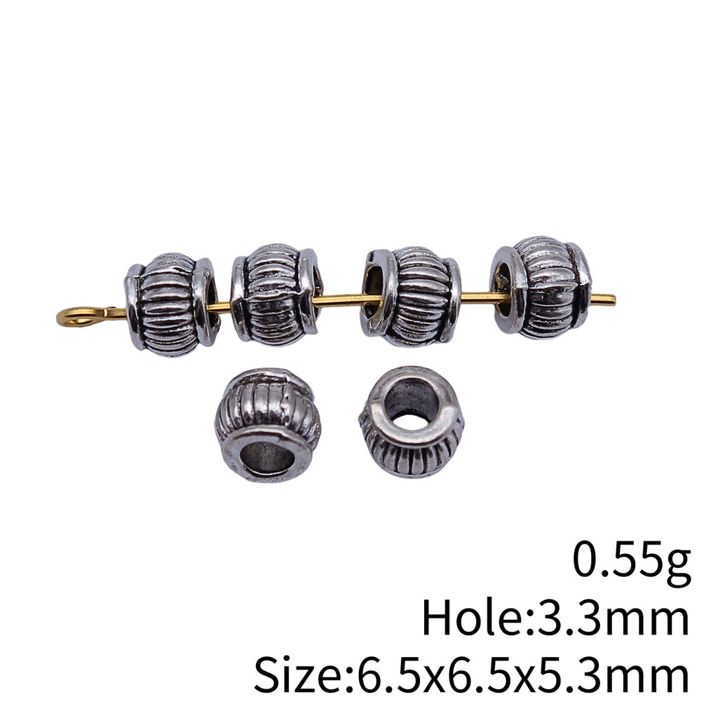 6.5x6.5x5.3mm 0.55g Multicolor Zinc Alloy Round Large Hole Spacer Beads for Bracelet Necklace DIY Making