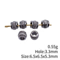 Fluted Large Hole Spacer Bead in Antique Silver and Antique Bronze Metal Finish view 3