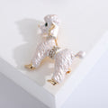 Enamel Poodle Brooch in White and Black Lapel Pin Jewelry view 3