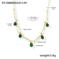 Natural Stone Bead Necklaces with Crystal Opal Drop Charms view 6