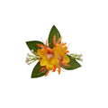 Fabric Orchid Leaf Duckbill Hair Clips Red And Yellow view 5