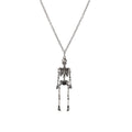 Silver Articulated Skeleton Pendant Necklace Mesh Skirt Style view 5