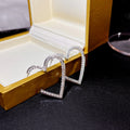 Silver Rhinestone Open Heart Hoop Earrings Post Back Style view 4