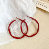 Red Faceted Hoop