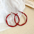 Red Hoop Earrings in Eight Size and Finish Variations view 10