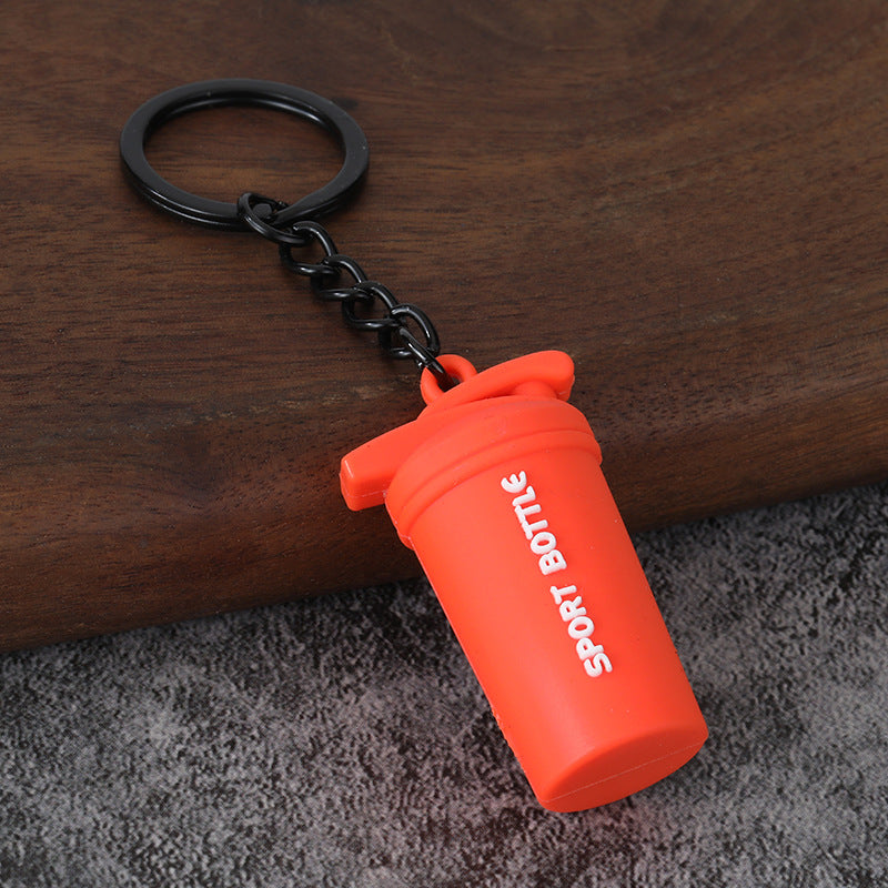 Fitness Barbell and Weight Plate Metal Keychain Gym Bag Charm